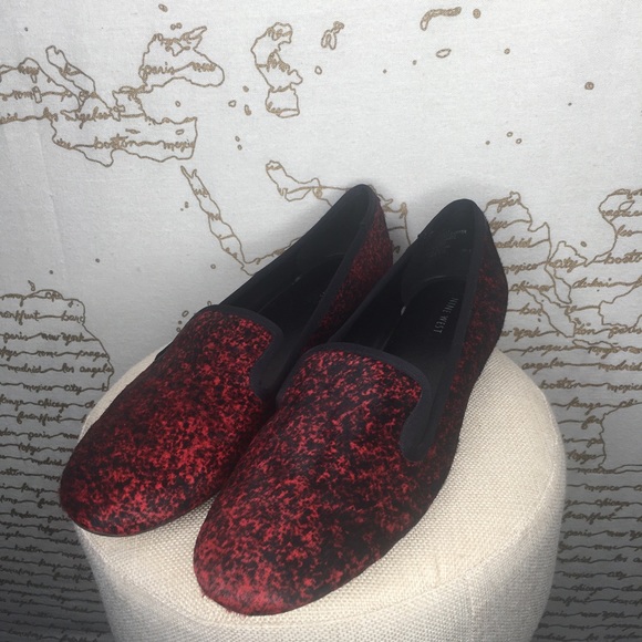 Nine West Size 11 Red Calf Hair Leather Flats - Picture 10 of 15